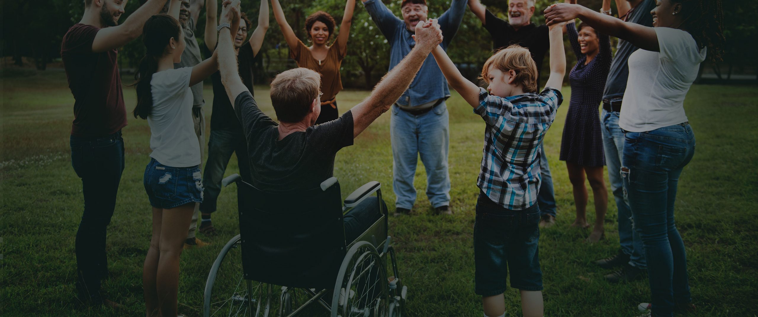 group of people holding hands